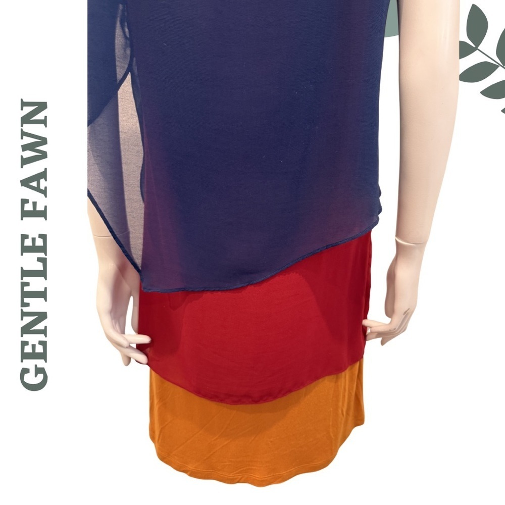 Gentle Fawn Layered Chiffon Dress Navy Medium - Picture 7 of 8